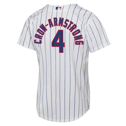 Youth Nike Pete Crow-Armstrong #4 Chicago Cubs White Home Baseline Replica Jersey