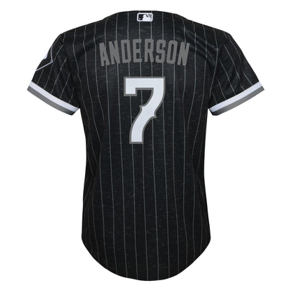 Camiseta réplica infantil Nike City Connect negra de Tim Anderson de los Chicago White Sox