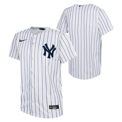 Youth New York Yankees White Home Game Blank Nike Replica Jersey