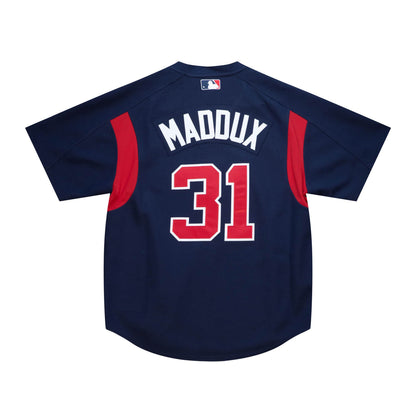 Men's Atlanta Braves Greg Maddux 2003 Mitchell & Ness Navy Cooperstown Batting Practice Jersey