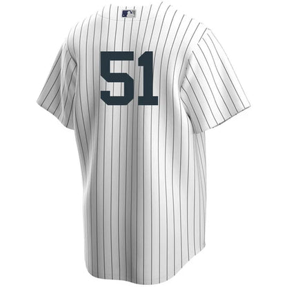 Men's Nike Bernie Williams #51 White New York Yankees Home Official Replica Player Jersey