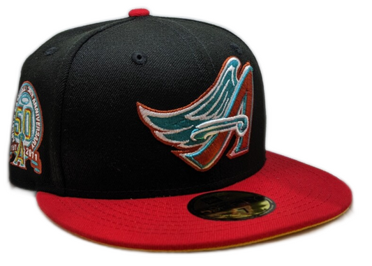 Anaheim Angels New Era 2 Tone Black/Red Guns N Roses Inspired Rock Pack 59FIFTY Fitted Hat