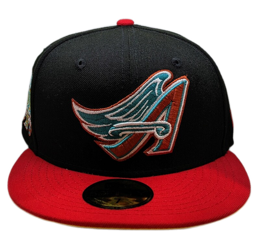 Anaheim Angels New Era 2 Tone Black/Red Guns N Roses Inspired Rock Pack 59FIFTY Fitted Hat