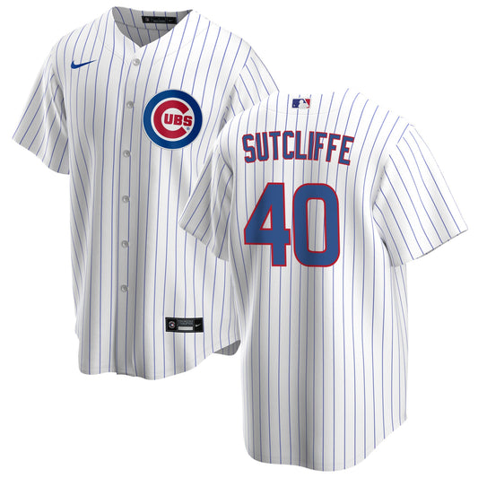 NIKE Men's Rick Sutcliffe Chicago Cubs White Home Premium Stitch Replica Jersey
