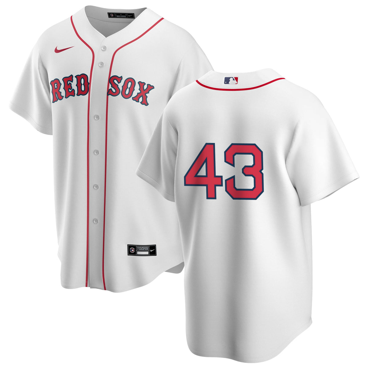 Men's Nike Boston Red Sox Dennis Eckersley #43 Home Official Replica Player Jersey