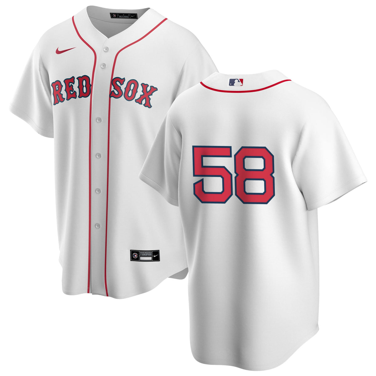 Men's Nike Boston Red Sox Jonathan Papelbon #58 Home Official Replica Player Jersey