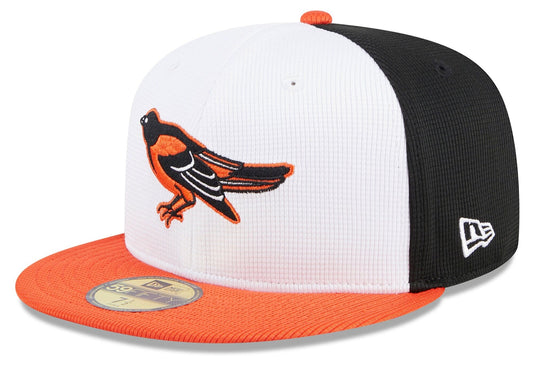 Baltimore Orioles New Era White 2025 Batting Practice 59FIFTY Fitted Hat