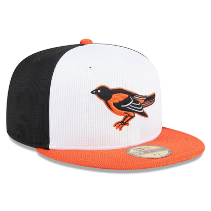 Baltimore Orioles New Era White 2025 Batting Practice 59FIFTY Fitted Hat