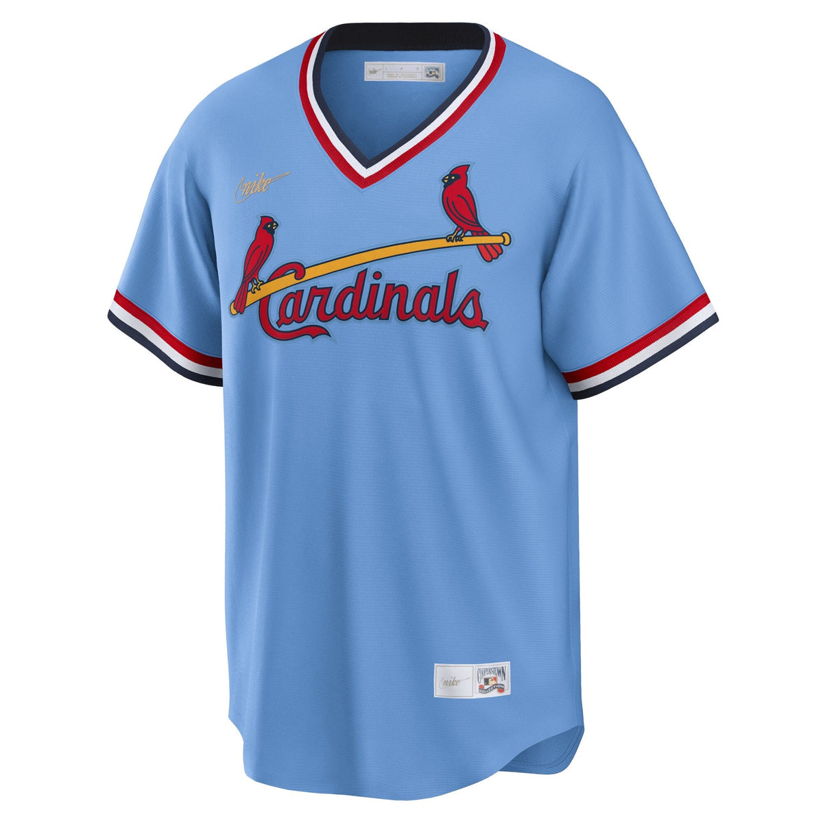 Camiseta de visitante azul claro Nike de los St. Louis Cardinals para hombre, Colección Cooperstown