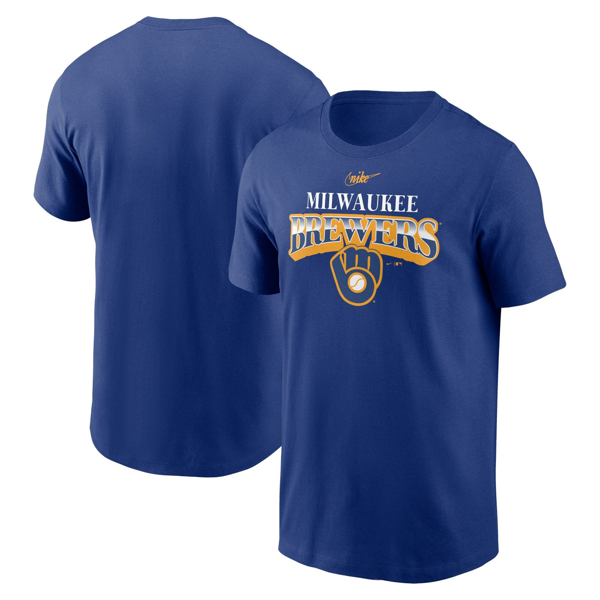 Camiseta Nike para hombre Milwaukee Brewers Royal Cooperstown Collection Rewind Arch