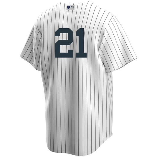 Men's Nike Deion Sanders #21 White New York Yankees Home Official Replica Player Jersey