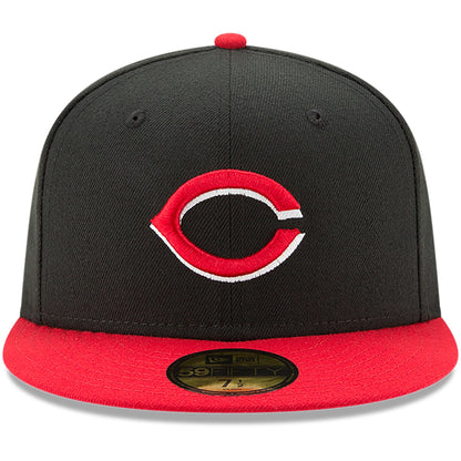 Men's Cincinnati Reds New Era Black/Red Alternate Authentic Collection On-Field 59FIFTY Fitted Hat