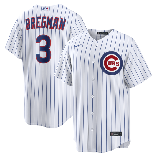 Mens Chicago Cubs Alex Bregman White Home Premium Twill Replica Jersey