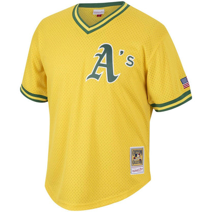 Mitchell & Ness Oakland Athletics Mark McGwire 1990 Cooperstown Collection Authentic Practice Jersey - Yellow