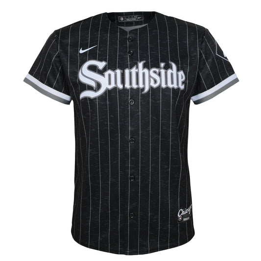 Camiseta réplica infantil Nike negra City Connect de los Chicago White Sox