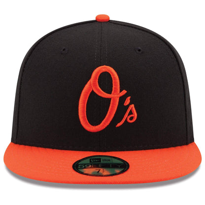 Men's Baltimore Orioles New Era Black/Orange Alternate Authentic Collection On Field 59FIFTY Performance Fitted Hat
