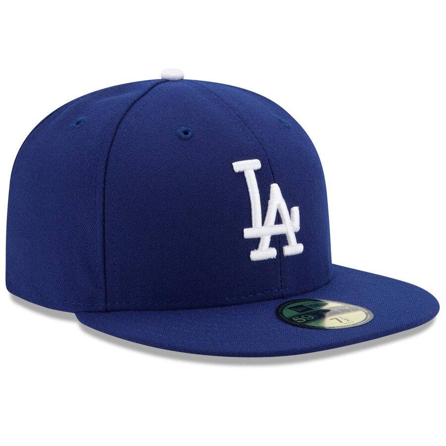Gorra ajustada de alto rendimiento 59FIFTY On Field de la colección Authentic de New Era de los Los Angeles Dodgers para hombre, color azul real