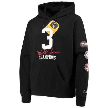 Sudadera con capucha cerrada para hombre Chicago White Sox New Era negra Count the Rings