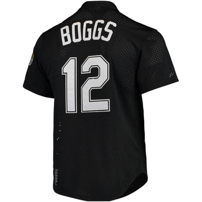Men's Tampa Bay Devil Rays Wade Boggs Mitchell & Ness Black Cooperstown 1998 Mesh Batting Practice Jersey