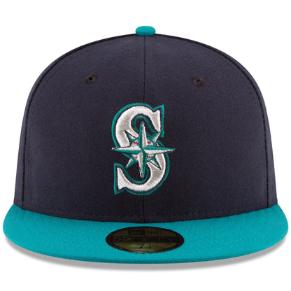 Men's Seattle Mariners New Era Navy/Aqua Alternate Authentic Collection On Field 59FIFTY Fitted Hat