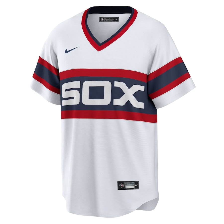 NIKE Men's Ozzie Guillen Chicago White Sox 1983 Home White Premium Lettering Replica Jersey