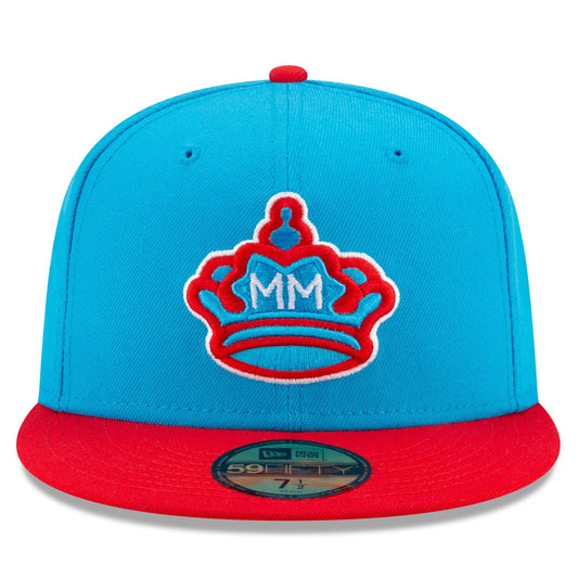 Gorra ajustada 59FIFTY New Era Miami Marlins City Connect 2021 azul/roja para hombre