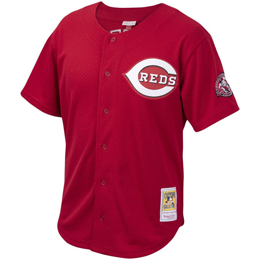 Youth Cincinnati Reds Ken Griffey Jr. Mitchell & Ness Red Cooperstown Collection Batting Practice Jersey