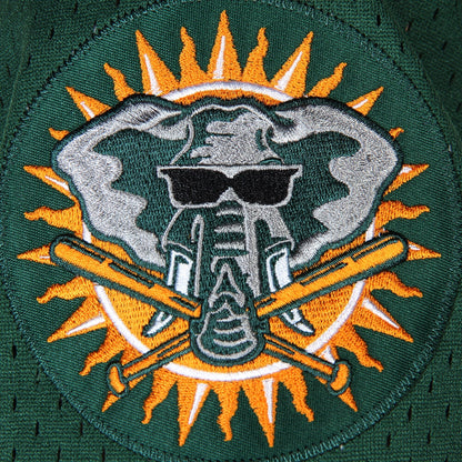 Men's Oakland Athletics Rickey Henderson 1998 Mitchell & Ness Green Cooperstown 1987 Mesh Batting Practice Jersey