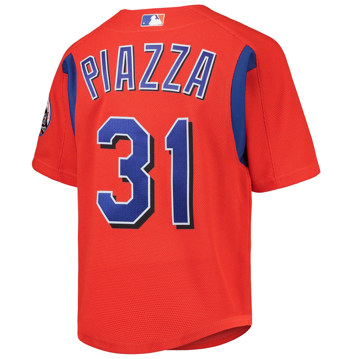 Camiseta de práctica de bateo de malla para hombre Mike Piazza New York Mets Mitchell & Ness Cooperstown Collection - Naranja