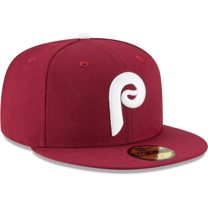 Men's Philadelphia Phillies New Era Maroon Cooperstown Collection Wool 59FIFTY Fitted Hat