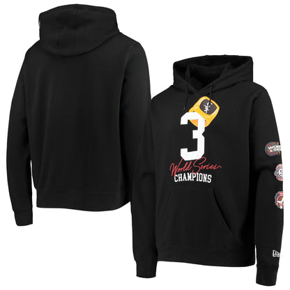 Sudadera con capucha cerrada para hombre Chicago White Sox New Era negra Count the Rings