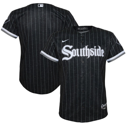 Camiseta réplica infantil Nike negra City Connect de los Chicago White Sox