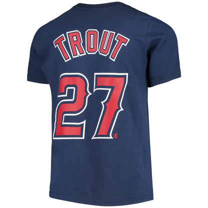Youth Mike Trout Los Angeles Angels Nike Navy Name & Number T-Shirt